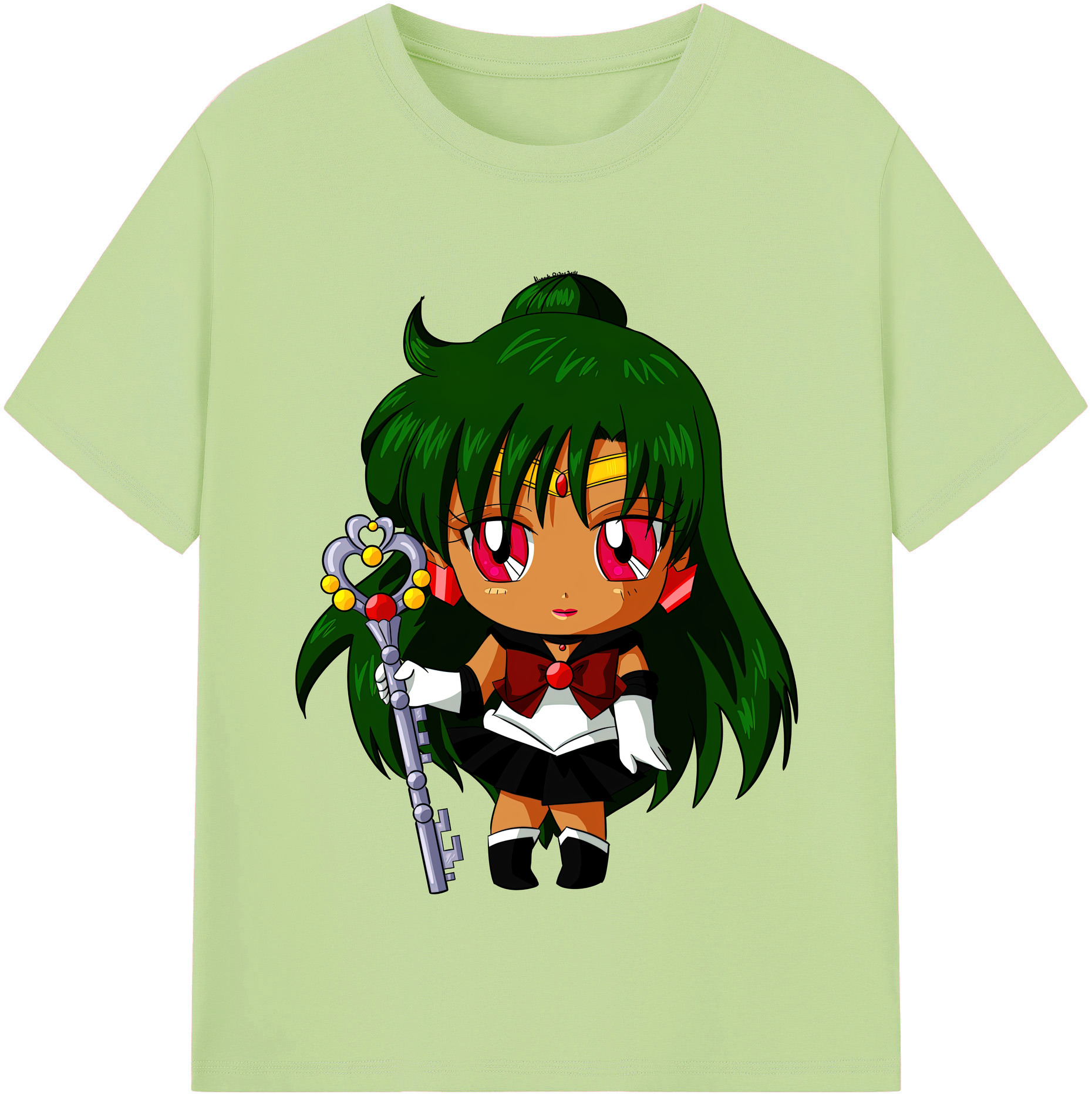 （画像用） 美少女戦士セーラームーン 冥王せつな Sailor Moon Meiou Setsuna 綿100％半袖Tシャツ（フロントプリント）